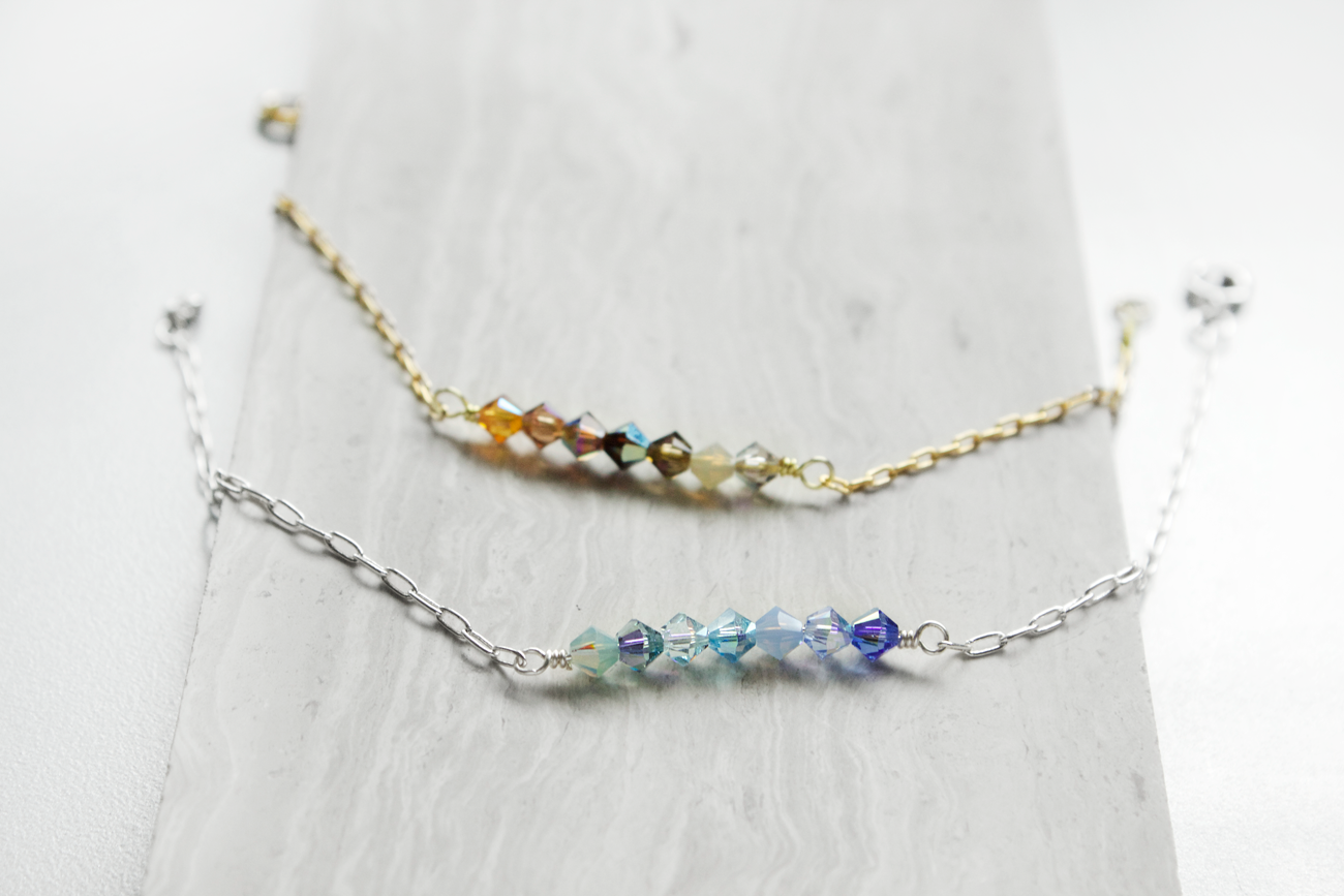 ombre swarovski bracelets diy copyright Quiet Lion Creations