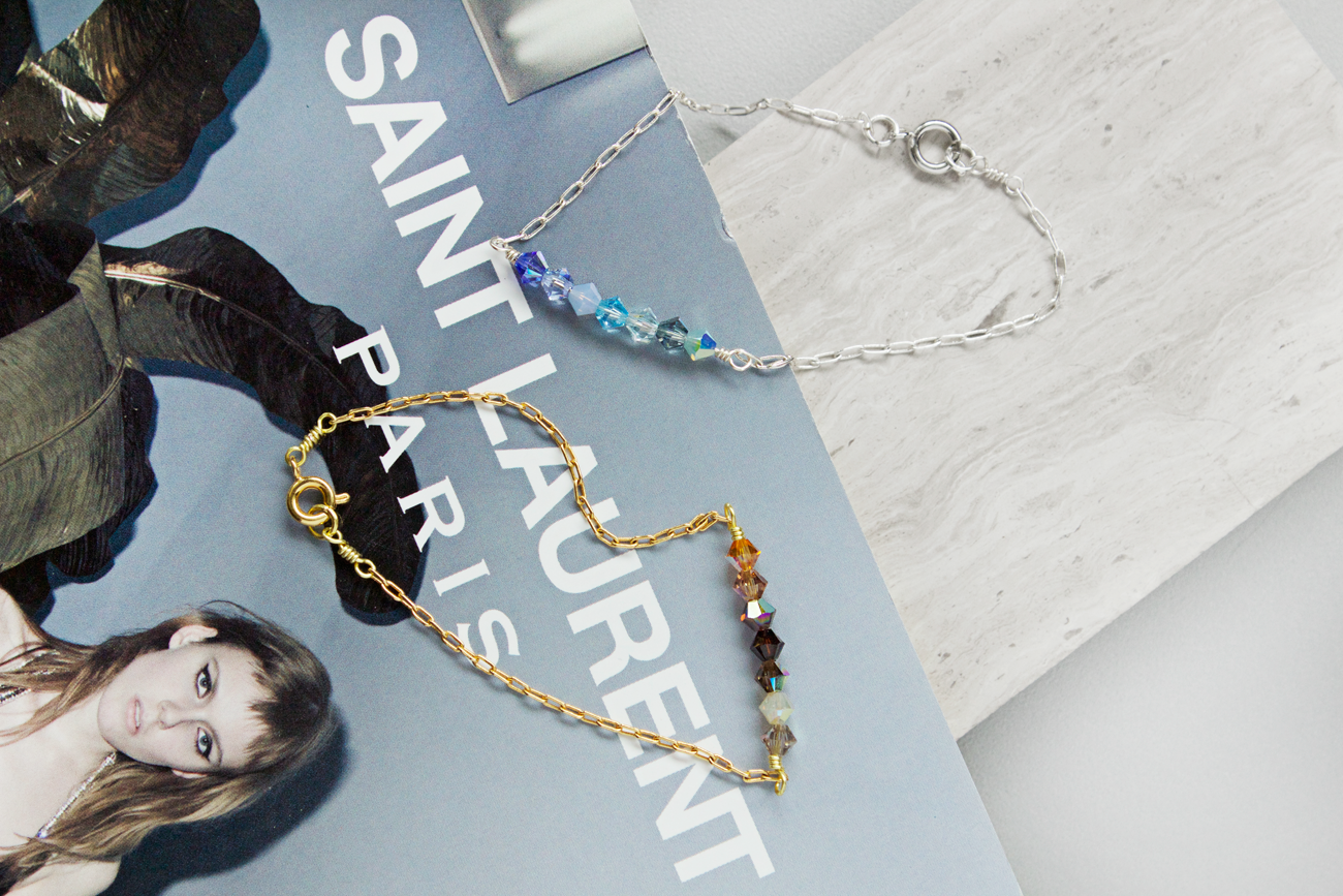 ombre swarovski bracelets diy copyright Quiet Lion Creations