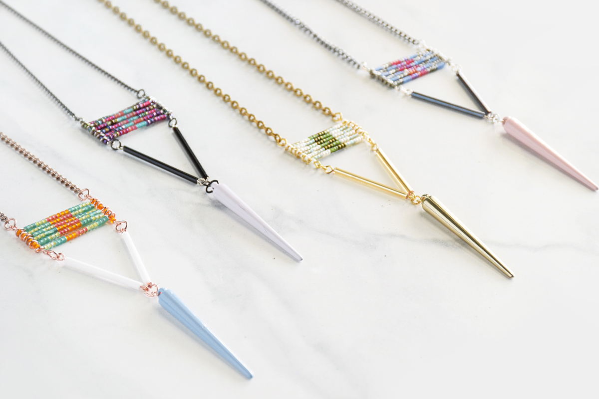 DIY Spike necklaces by quietlioncreations.com