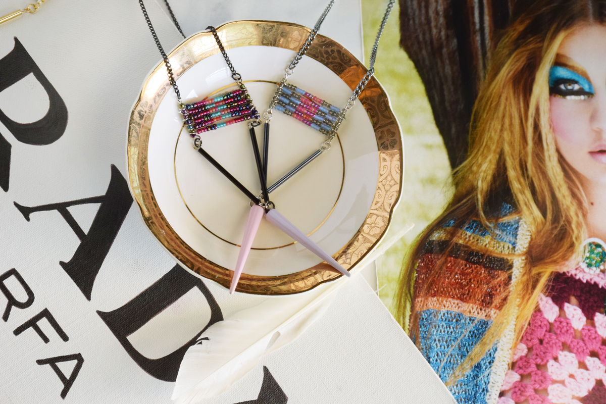 DIY Spike necklaces by quietlioncreations.com