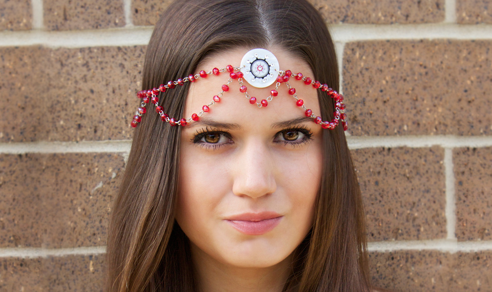 bohemian beaded headband tutorial for summer by Allison Beth Cooling