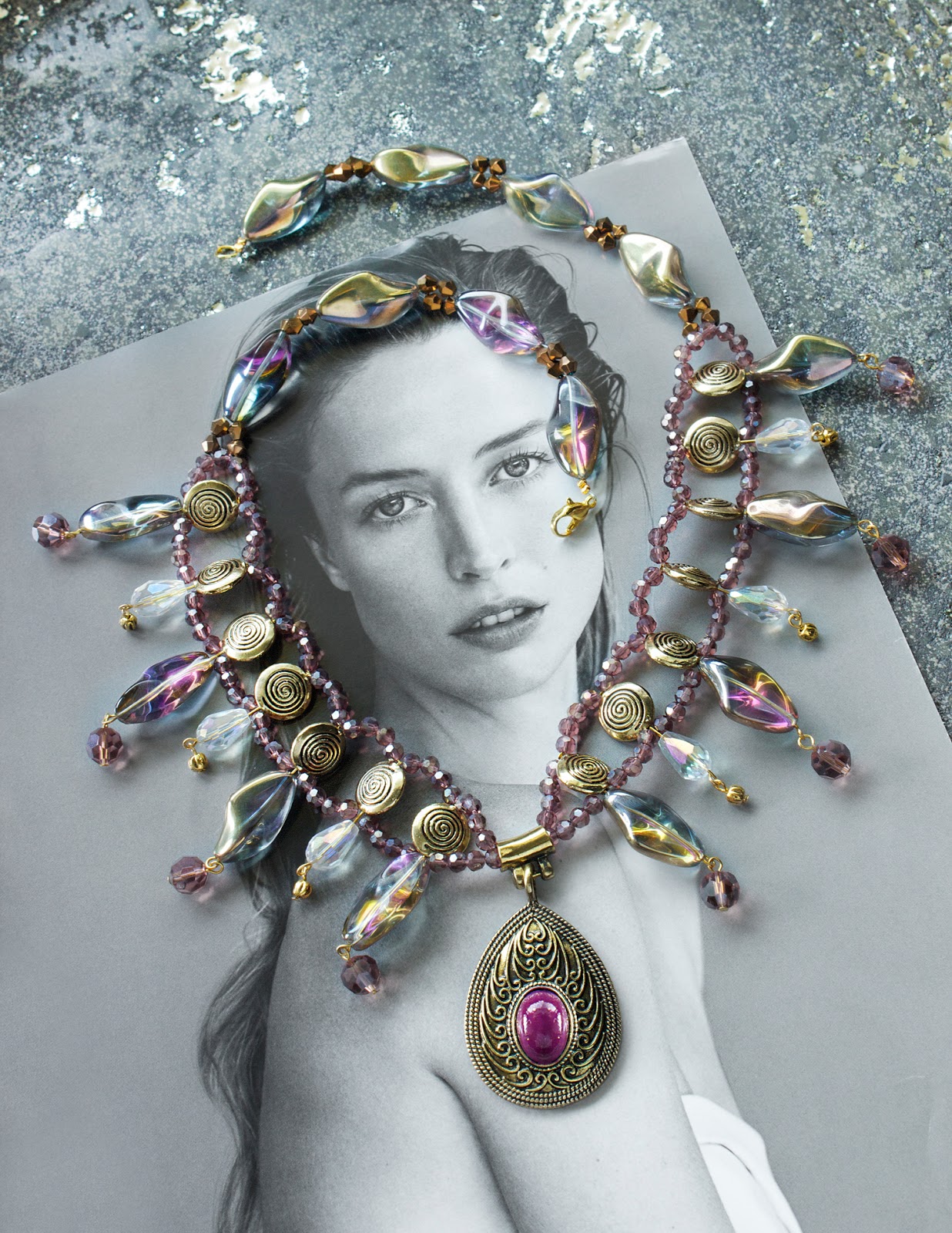 Bohemian necklace diy - copyright Quiet Lion Creations, quietlioncreations.com