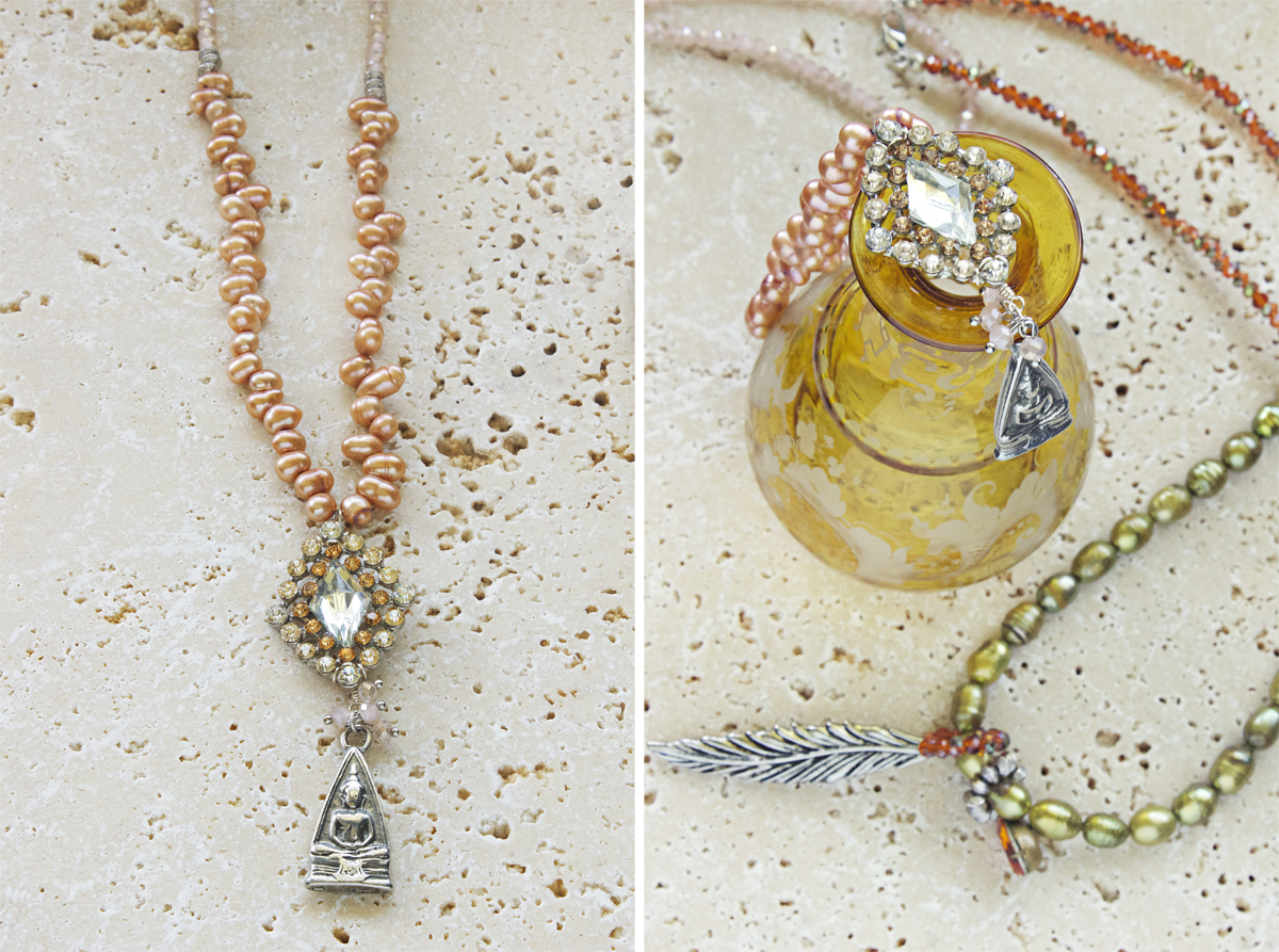 Bohemian necklaces by Quiet Lion Creations