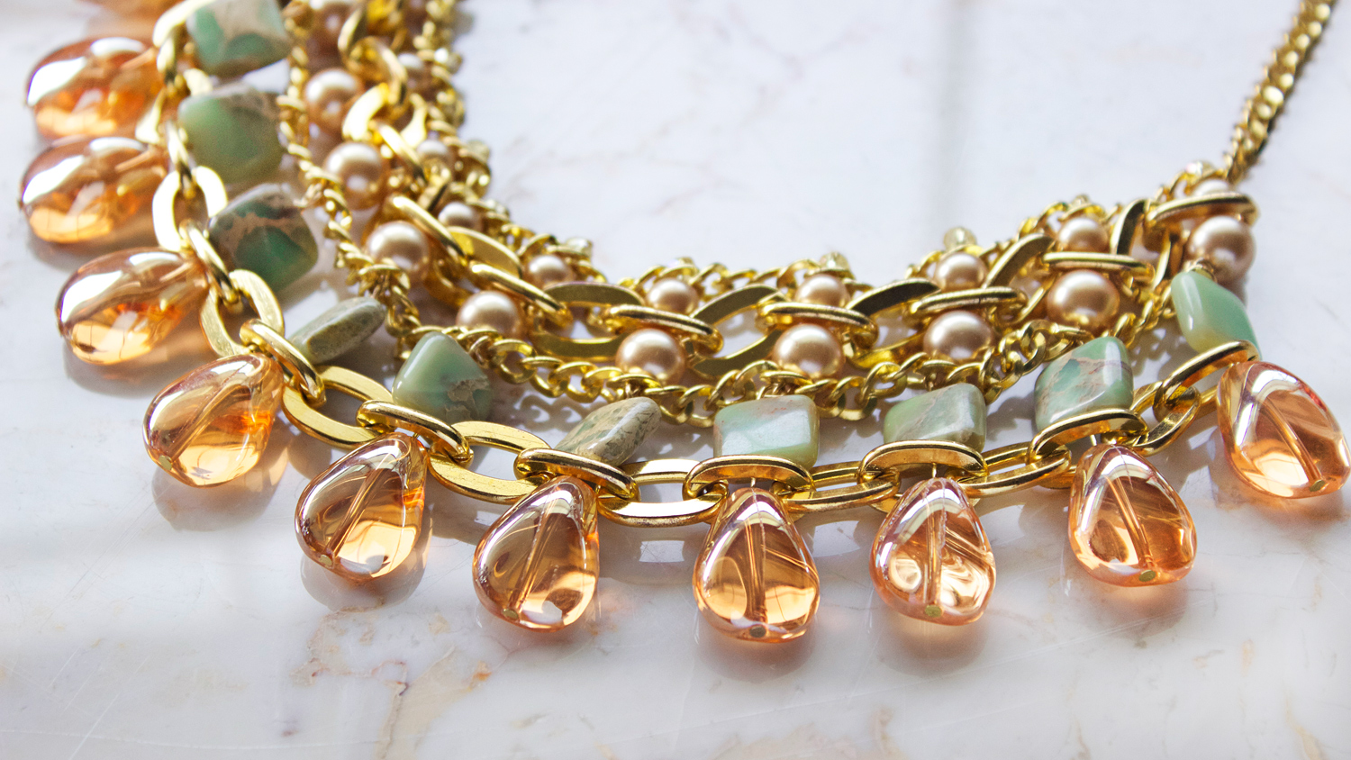 sahara beaded statement necklace diy by Quiet Lion Creations