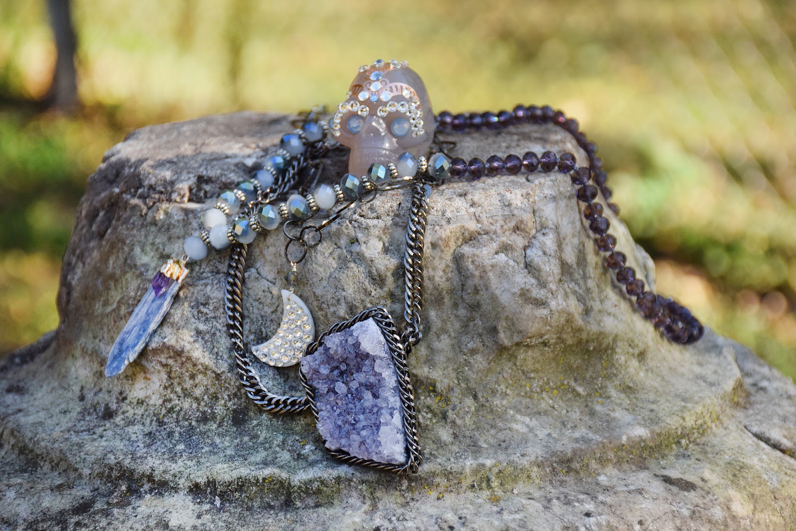 Beaded gypsy necklaces by Allison Beth Cooling